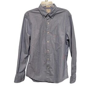 J. Crew Secret Wash Shirt Mens Medium Slim Organic Cotton Blue Button Down 100s